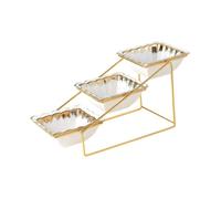 DimyFew Vassoio da Portata a 3 Livelli, Supporti da Portata a Tre Livelli, Buffet di Frutta e Dessert, Piatti da Portata, Piatti da Portata per Capodanno, Style a