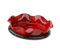 DimyFew Vassoio Rotante per Snack con Forma a Fiore Contenitore Frutta Piatto Organizer Multifunzione Ciotola Decorativa Leggera in PP PET, Rosso