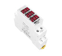 Din Rail 18mm AC 40-500V 220V 380V Misuratore di tensione Amperometro Monofase Trifase Indicatore modulare LED Display digitale Rilevatore 1 pz(TO-3V)