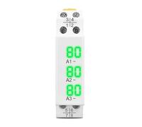 Din Rail 18mm Meter AC 100A 220V 380V Three Phase Modular ammeterIndicator LED Digital Display Detector EKFBQBGW(Not Transparent)