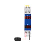 Din Rail 18mm Voltage Current HZ Meter AC 80-500V 220V 380V 100A Modular Voltmeter Ammeter LED Indicator Digital Volt Tester AUOQKQUT(VA)