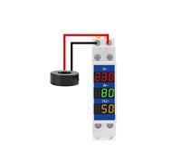 Din Rail 18mm Voltage Current HZ Meter AC 80-500V 220V 380V 100A Modular Voltmeter Ammeter LED Indicator Digital Volt Tester EKFBQBGW(VAHz)