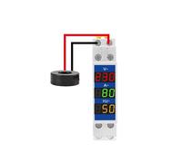 Din Rail 18mm Voltage Current HZ Meter AC 80-500V 220V 380V 100A Modular Voltmeter Ammeter LED Indicator Digital Volt Tester AUOQKQUT(VAHz)