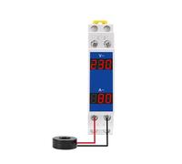 Din Rail 18mm Voltage Current HZ Meter AC 80-500V 220V 380V 100A Modular Voltmeter Ammeter LED Indicator Digital Volt Tester MQXFCZUX(VA)