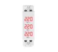 Din Rail 18mm Voltage Meter AC 40-500V 220V 380V Single Three Phase Modular Voltmeter Indicator LED Digital Display Detector NWPNLXEA(Not Transparent)