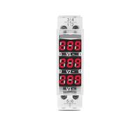 Din Rail 18mm Voltage Meter AC 40-500V 220V 380V Single Three Phase Modular Voltmeter Indicator LED Digital Display Detector CZAOINCU(Transparent)