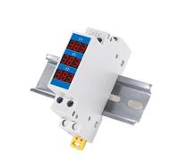 Din Rail 18mm Voltage Meter AC 80-500V 220V 380V Single Three Phase Modular Voltmeter Indicator LED Digital Display Detector MQXFCZUX(Three Phase)