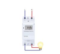 Din Rail 2 wire Weekly 7 Days Programmable Digital TIME SWITCH Relay Timer Control AC 220V 230V 12V 24V 48V 16A 30A AUOQKQUT(48V DC AC)