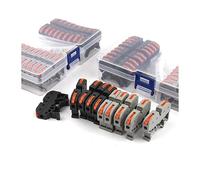 DIN Rail 211 Quick Wiring Compact Splicing Terminal Block with Number Strip Screw Connection 2.5mm² Wire Cable Connector Kit Control Switch(B Boxed Accessories)