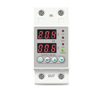 Din Rail 230V Adjustable Over and Under Voltage Protective Device Protector Relay Monitor Current Limit 40A 60A 80A 100A(L N 230V 80A)