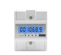 Din Rail 380V 3 Phase 4 Wire Meter Power Consumption Monitor kWh Meter Wattmeter 100A AC 50Hz 60Hz LCD Backlight MQXFCZUX(3x230V or 400V)