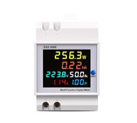Din rail AC monitor 6IN1 110V 220V 380V 100A Voltage Current Power Factor Active KWH Frequency meter VOLT AMP EKFBQBGW(External CT,AC 40-300V 100A)