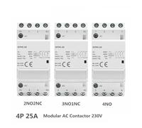 Din Rail Automatic Modular Household Contactor AC230V 4P 25A 4NO 2NO2NC 3NO1NC 50/60Hz CZAOINCU(4P 25A 2NO2NC)