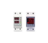 Din Rail Dual Display Adjustable Over Under Voltage Current Protective Device Protector Relay 40A 63A 80A 100A 220V 230V MQXFCZUX(V A type,L N 230V 63A)
