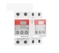 Din Rail Dual Display Adjustable Over Voltage Current Under Voltage Protective Device Protector Relay 63A 220V 230V AUOQKQUT(GPS8-01-Down Wiring,80A)