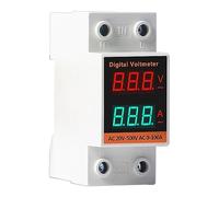 Din Rail LCD Dual Digital AC Voltmetro Amperometro Electricity Meter 60-500V 0.00-99.9A Amp Monitor Facile Da Usare E Sicuro