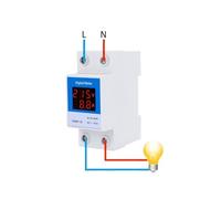 DIN Rail Led Digital Voltmeter Ammeter AC50-500V 220V 380V 1-63A 1-100A Panel Voltage Current Meter Volt Amp Tester Detector MQXFCZUX(Built CT(1-63A))