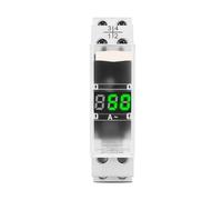 Din Rail Single Phase ampere Meter Ac 40-500V Modular ammeter Gauge Indicator LED Digital Display 110V 230V EKFBQBGW(Transparent)