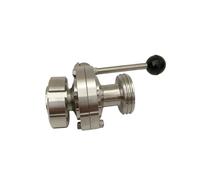 DIN11851 Valvola a farfalla DN15/DN20/DN25/DN32/Dn40/DN50 Dado a giunto piatto in acciaio inossidabile (DN25, SS316L)