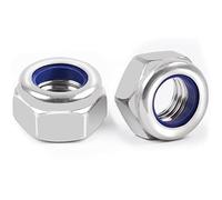 DIN985, 10 dadi esagonali M8, dadi di sicurezza in acciaio inox standard A2 V2A M8, dadi autobloccanti, dadi esagonali in acciaio inox, set di dadi di bloccaggio