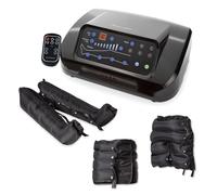Dinamicamed Pressoterapia Linfodrenaggio per Casa (PRO 4.0 Digitale) | Massaggiatore Professionale per Massaggio Linfodrenante a 4 Camere d'Aria con 2 Gambali XL, Fascia e Pantaloncino