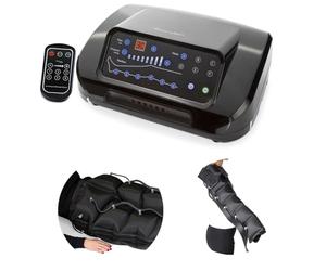 Dinamicamed ® PRO 6.0 Pressoterapia Linfodrenaggio Professionale Digitale Classic, Pressoterapia per Casa con 6 Programmi, Massaggio Linfodrenante a 6 Camere con Pantalone lungo e Bracciale