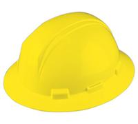 Dinamico Kilimanjaro Full Brim Hard Hat, HDPE Shell, Tipo 2 Foam Impact Liner, Sospensione a 4 punti, Regolazione cricchetto ruota, Giallo (280-HP642R-02)