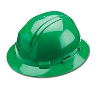 Dinamico Kilimanjaro Full Brim Hard Hat, HDPE, Tipo 1 sospensione a 4 punti, regolazione del cricchetto, verde scuro (280-HP641R-04)