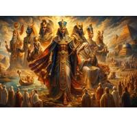 Dinastia del Faraone d'Oro Puzzle 1000 Pezzi,Cartone Di Qualità,Idea Regalo,Antistress Egitto,Gioco Educativo,Decorazione Casa,Adulti E Ragazzi,dai 14 Anni,Sfida Impossibile 70x50cm