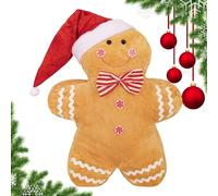 Dinchaakuarry Cojín de Hombre de Jengibre,Almohada Abrazable Navideña De Jengibre - Decoración Navideña De Peluche Suave | Para Navidad Cumpleaños Niño Niña Hogar Familia Dormitorio Divano