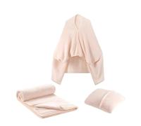 Dinchaakuarry Combinazione e da viaggio per aereo - Set leggero in flanella, per dormire portatile, calda, borsa comfort compatta, morbida da viaggio, accogliente, sc