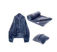 Dinchaakuarry Combinazione e da viaggio per aereo - Set leggero in flanella, per dormire portatile, calda, borsa comfort compatta, morbida da viaggio, accogliente, sc