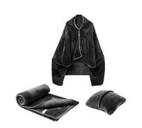 Dinchaakuarry Combinazione e da viaggio per aereo - Set leggero in flanella, per dormire portatile, calda, borsa comfort compatta, morbida da viaggio, accogliente, sc