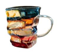 Dinchaakuarry Elegante Tazza Per Studenti Universitari Design Novità Tazza Di Vetro Unisex Modello Di Lettura Trasparente Per Bambini In Vetro Design Libri Per Tè Modello Letterario