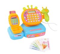 Dinchaakuarry Gioca , giocattolo cassiere, Registro dei supermercati con Scanner e Cash, Calcolatore per Toddler Play - Gioca a soldi, luci ed effetti sonori giocattoli di apprendimento per il