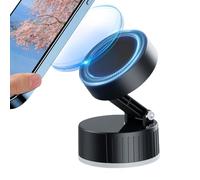 Dinchaakuarry Magnetic Suction Phone Mount - 120° Adjustable Foldable Suction Phone Mount - Car Dashboard & Office Desk Accessories For Travel, Video Calls, Entertainment, Women