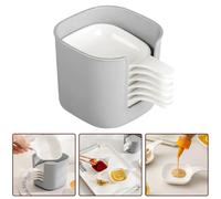 Dine Elegantly Confezione 6 Piatti e Portapiatti da Immersione in Plastica Bianc