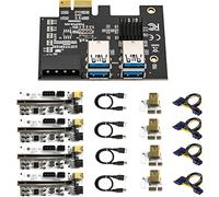 DINESA 4Pcs PCI-E 1X a 16X Riser VER010X Adattatore Scheda PCIE 1 a 4 Extender Slot 4 Port Moltiplicatore Card per BTC