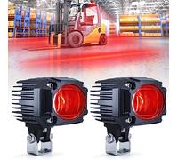 Dinfu 2 Pack LED Carrelli elevatori luci rosso LED linea retta Carrelli elevatori luce di sicurezza 10W DC 10-80V Magazzino pericolo area luci di avvertimento