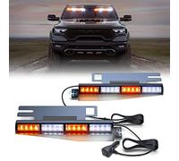 Dinfu 2 PCS LED Luce Stroboscopica di Emergenza Arancione + Bianco Con 32 LED 26 Modelli di Flash per Camion Costruzione