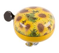 M-WAVE Sunflower, Campanello per Bicicletta in Acciaio, 80 mm Unisex Adulto, Giallo/Verde
