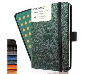 Dingbats Wildlife A6 Plain Pocket Notebook - PU Leather Hardcover - Small Writi