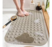 DINGC Tappetino doccia antiderapant con ventose e fori di drenaggio, tappetino doccia con cuscino massaggiante, tappetino da bagno doccia grande per la doccia del bagno 70 x 40 (marrone)