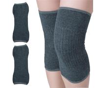 DINGFDENG Ginocchiera Cashmere Grigio - Fascia Termica CE per Artrosi/Dolore, Compressione Antiscivolo Sport/Yoga Donna/Uomo (M)