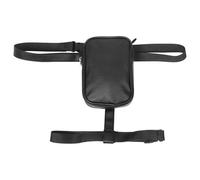 DINGFDENG Marsupio da gamba da donna - Marsupio da gamba da moto in similpelle impermeabile con cintura rimovibile - Borsello da gamba portatile per festival - Compatto e leggero (nero)