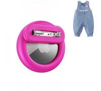 Dingfeiyu Airtag Holder Hidden, Custodia per localizzatore GPS nascosta, Custodia Airtag Nascosta con Spilla per bambini, anziani, animali domestici, zaini, bagagli (rosa fluorescente)