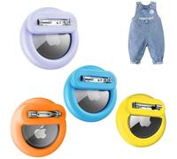 Dingfeiyu Airtag Holder Hidden, Custodia per localizzatore GPS nascosta, Custodia Airtag Nascosta con Spilla per bambini, anziani, animali domestici, zaini, bagagli (giallo + viola + arancione + blu)