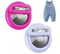 Dingfeiyu Airtag Holder Hidden, Custodia per localizzatore GPS nascosta, Custodia Airtag Nascosta con Spilla per bambini, anziani, animali domestici, zaini, bagagli (viola + rosa fluorescente)