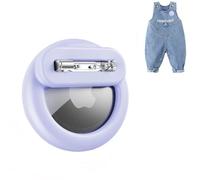 Dingfeiyu Airtag Holder Hidden, Custodia per localizzatore GPS nascosta, Custodia Airtag Nascosta con Spilla per bambini, anziani, animali domestici, zaini, bagagli (viola)