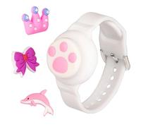 Dingfeiyu Braccialetto per Apple AirTag Impermeabile, Anti-smarrimento e Anti-graffio Custodia Cover AirTag per Bambini, Adolescenti, Anziani (bianco)